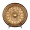 16" Gold Polystone Traditional Decorative Plate with Stand